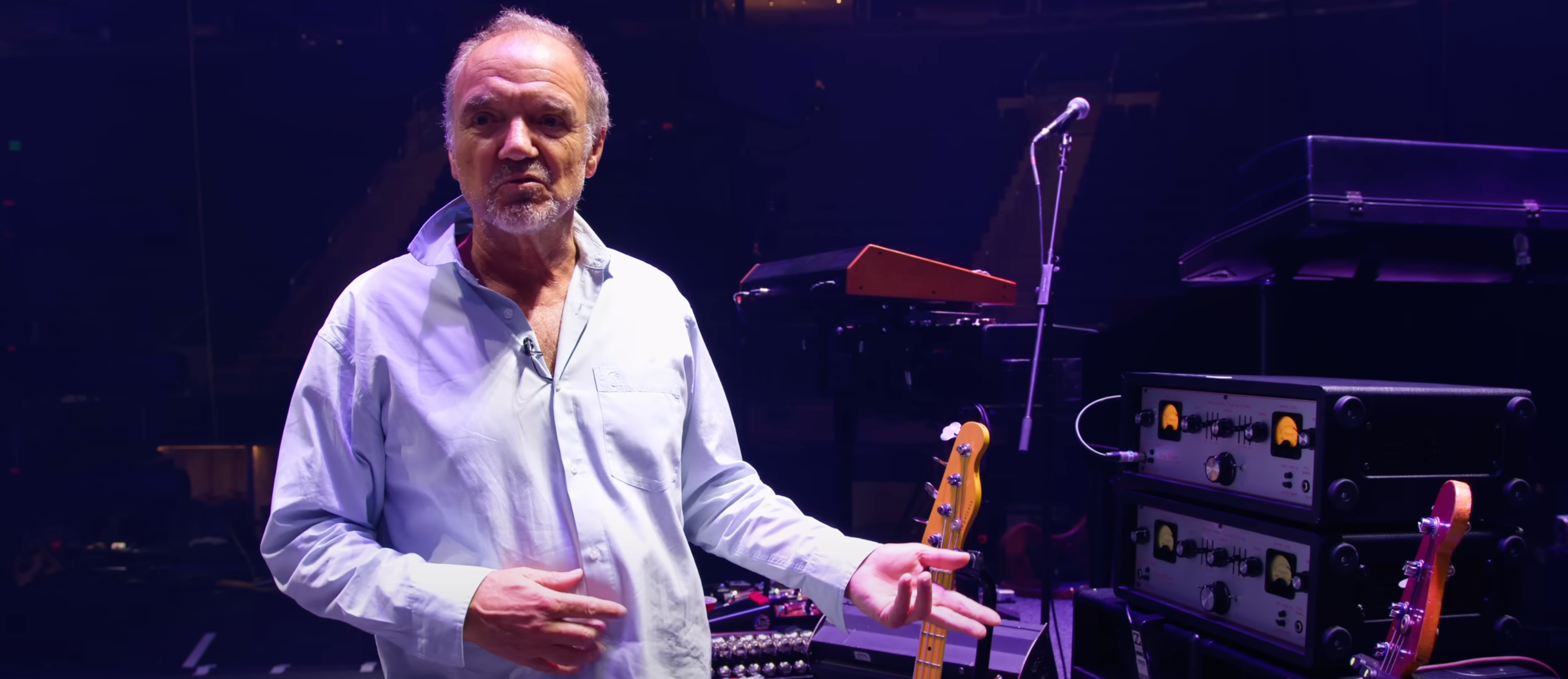 Guy Pratt talks through his rig on stage with David Gilmour