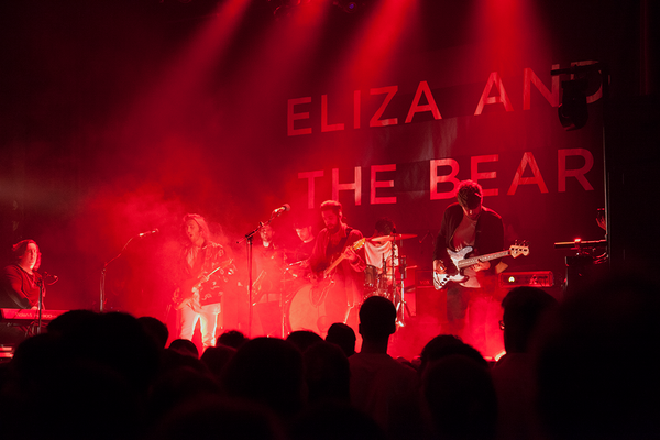 Ashdown on Stage with Eliza and the Bear