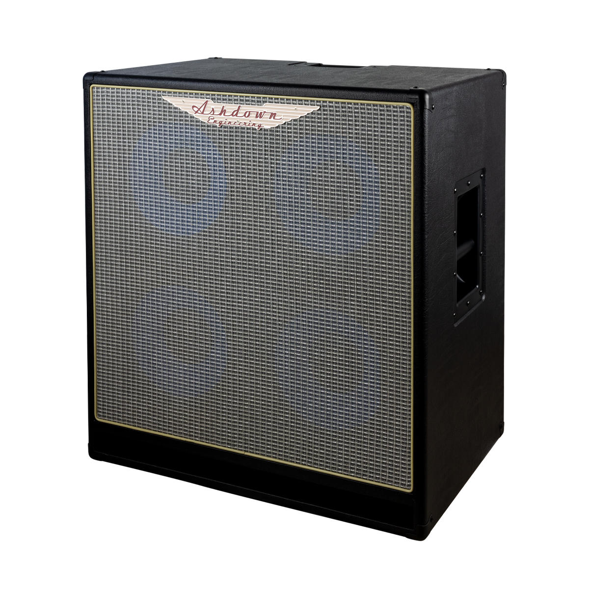 Ashdown ABM 410h evo iv cabinet right with silver grill and blue speakers