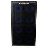 Ashdown ABM 810 evo iv cabinet front with black grill and blue speakers