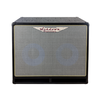 Ashdown ABM 210h evo iv compact cabinet front with silver grill and blue speakers