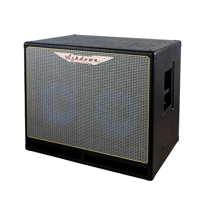 Ashdown ABM 210h evo iv compact cabinet right with silver grill and blue speakers
