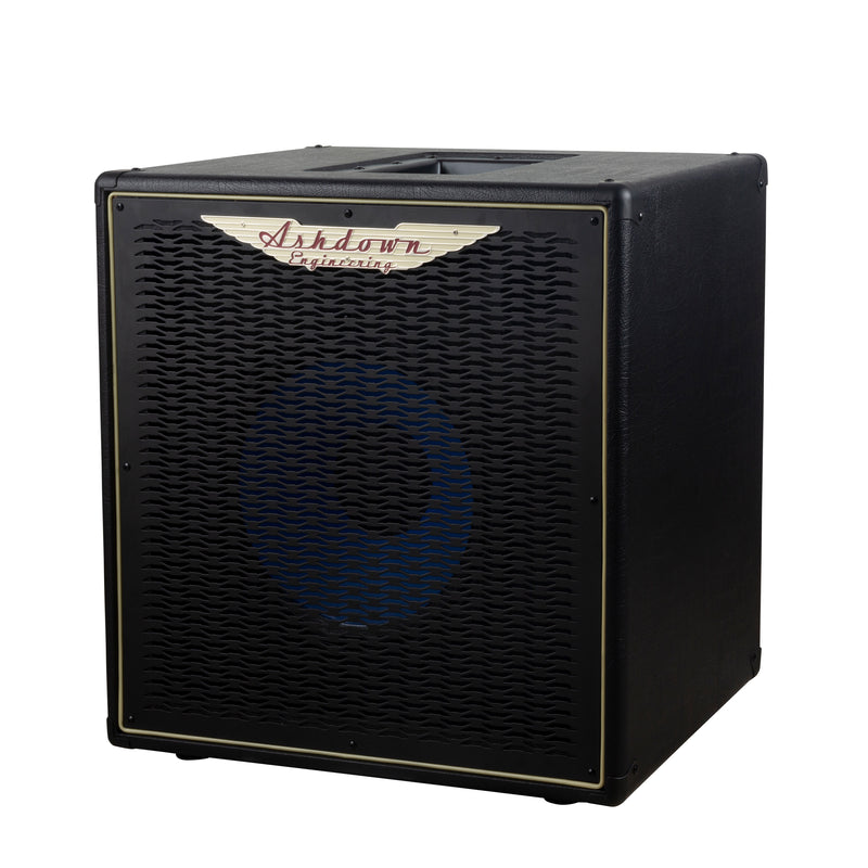 Ashdown ABM 112h evo iv pro neo cabinet right with black grill and blue speaker