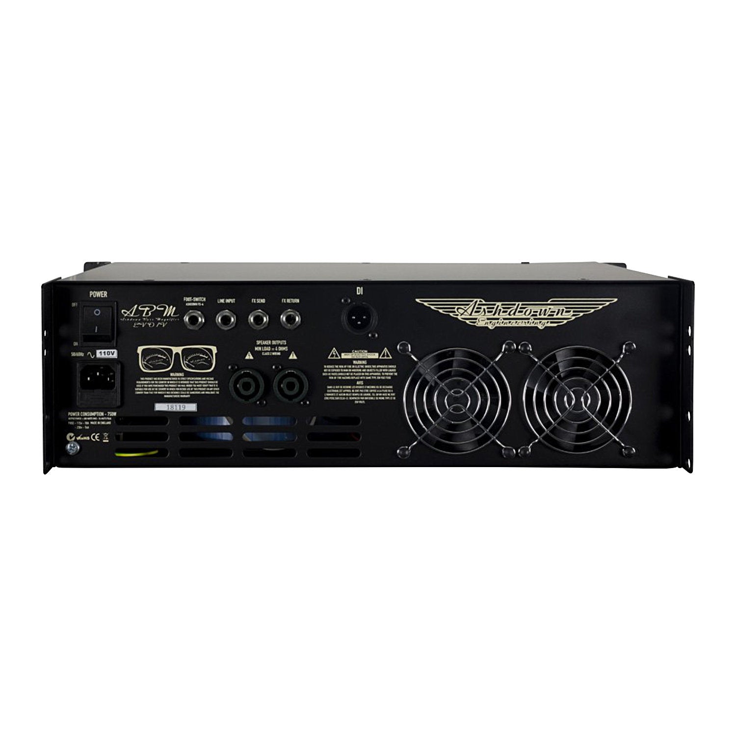 Ashdown ABM EVO iv dual vu rack head back