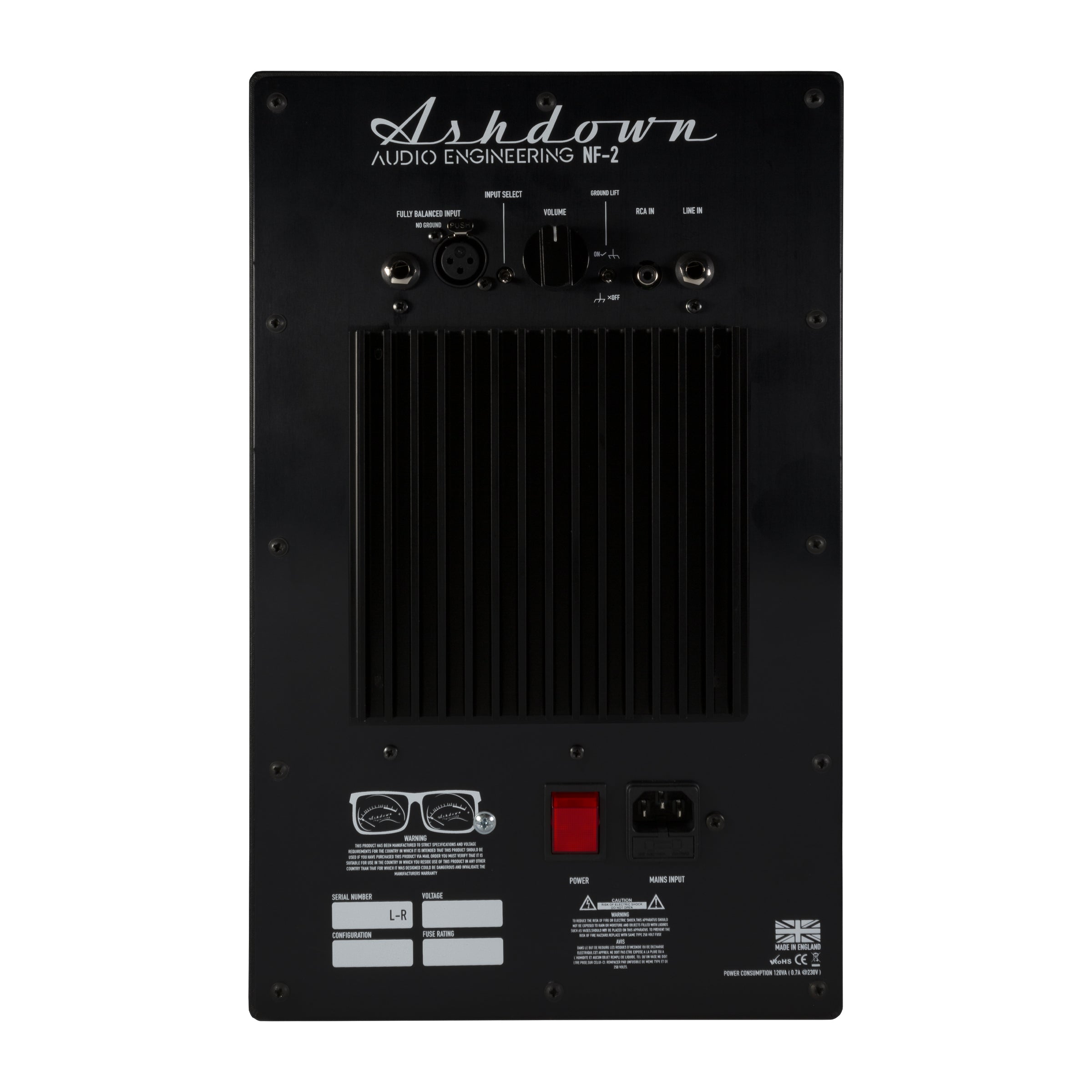 Ashdown nfp 2 pro studio monitor rear