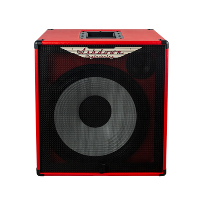 ashdown rm 115t evo ii super lightweight bass cabinet front red