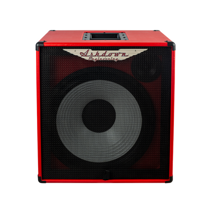 ashdown rm 115t evo ii super lightweight bass cabinet front red