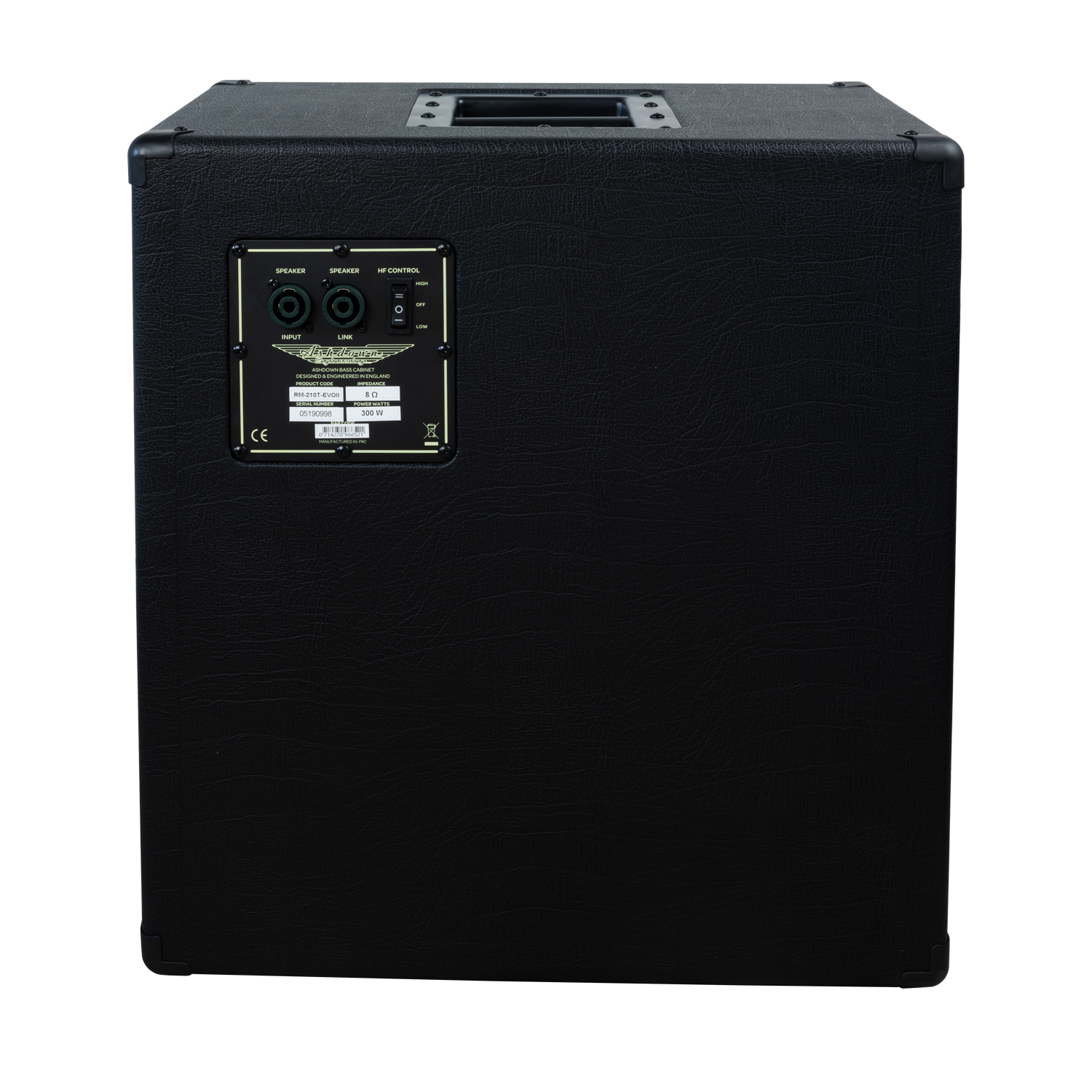 ashdown rm 210t evo ii super lightweight bass cabinet back black