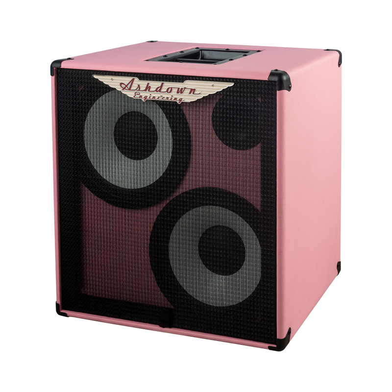 ashdown rm 210t evo ii super lightweight bass cabinet right pink with black grill