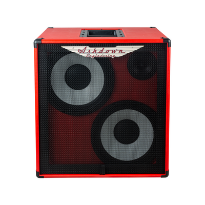 ashdown rm 210t evo ii super lightweight bass cabinet front red with black grill