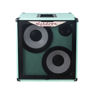 ashdown rm 210t evo ii super lightweight bass cabinet front sea foam green with black grill