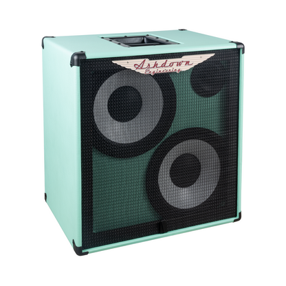 ashdown rm 210t evo ii super lightweight bass cabinet left sea foam green with black grill
