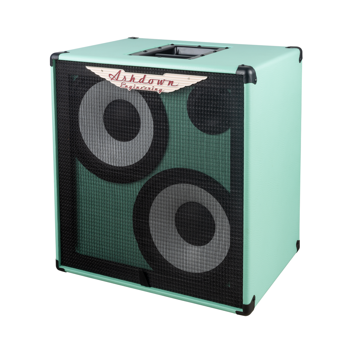 ashdown rm 210t evo ii super lightweight bass cabinet left sea foam green with black grill