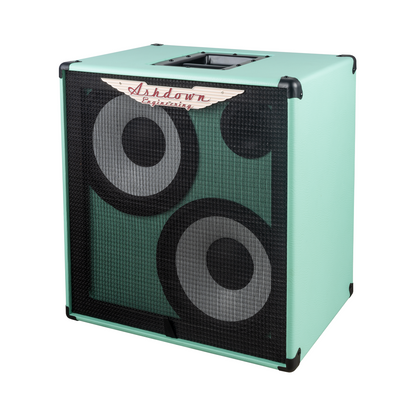 ashdown rm 210t evo ii super lightweight bass cabinet left sea foam green with black grill