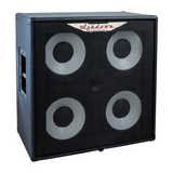 ashdown rm 410 evo ii super lightweight cabinet left with black grill and grey speakers